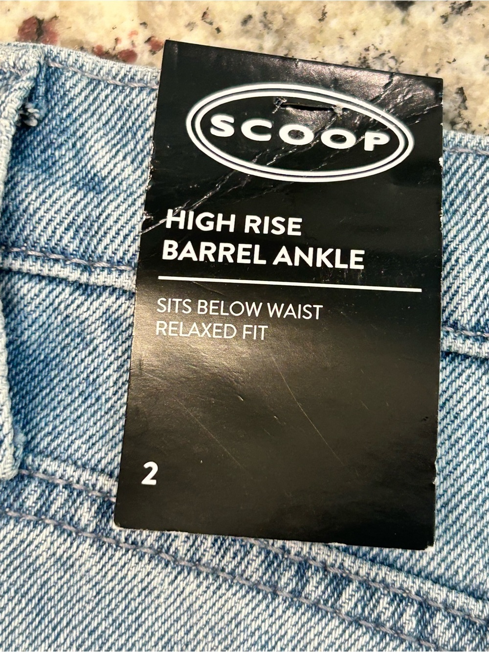 SCOOP Barrel Seam Baggy Wide Leg Ankle Women’s Jeans NWT 2 High Rise Med Wash - Picture 2 of 13